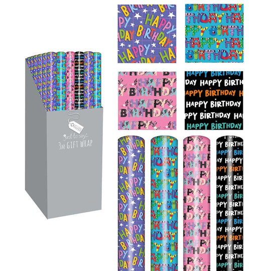 Gift-Wrap Happy Birthday Designs 3m
