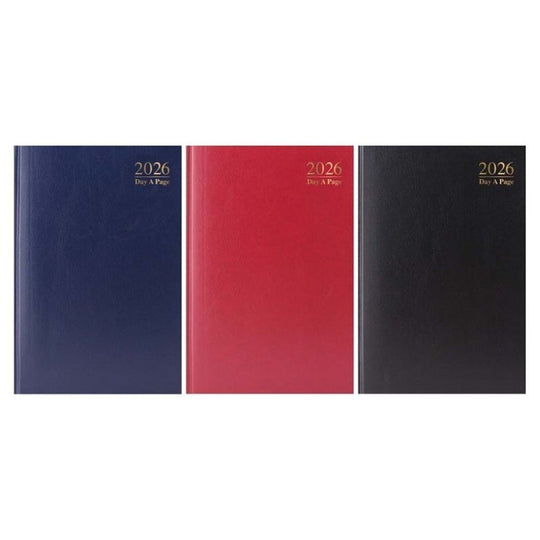 A4 Diary-Day A Page Diary Hard Backed Diary 2026 - Case of 5
