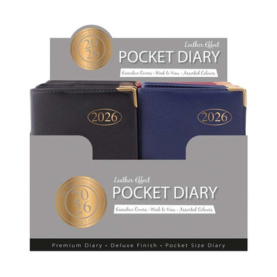 Leather Effect Value Pocket Diary 2026 - Case of 30
