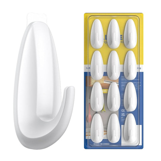 County White Self Adhesive Hooks 2S - Sleeve of 12