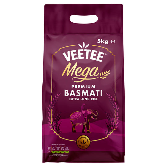 Pallet Deal : 192 x Veetee Mega Extra Long Basmati Rice 5kg Bags