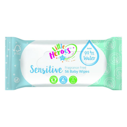 Little Heroes Baby Wipes Sensitive 56 Sheets - Case of 18
