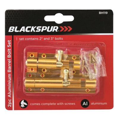 Blackspur Aluminium Barrel Bolt Set 2 Pack