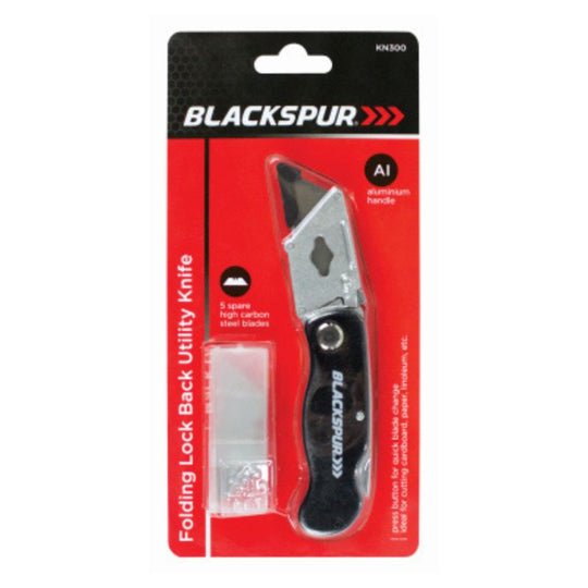 Blackspur Folding Lock-Back Utility Knife
