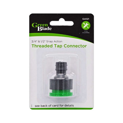 Green Blade Snap Action Threaded Tap Connector 3/4" & 1/2"