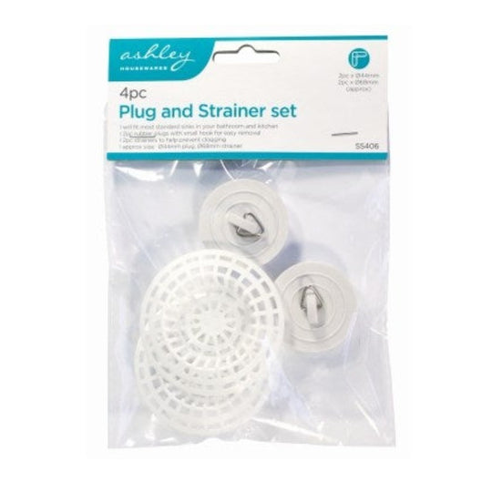 Ashley Housewares Plug & Strainer Set 4 Pack