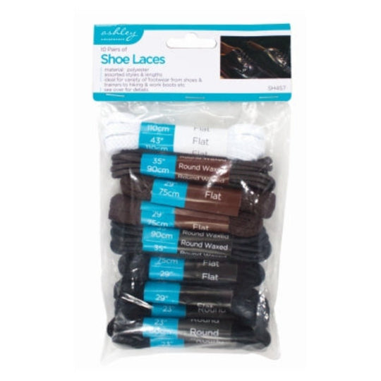 Ashley Housewares Shoe Laces 10 Pairs