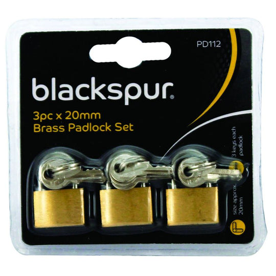 Blackspur Padlock 20mm 3 Pack
