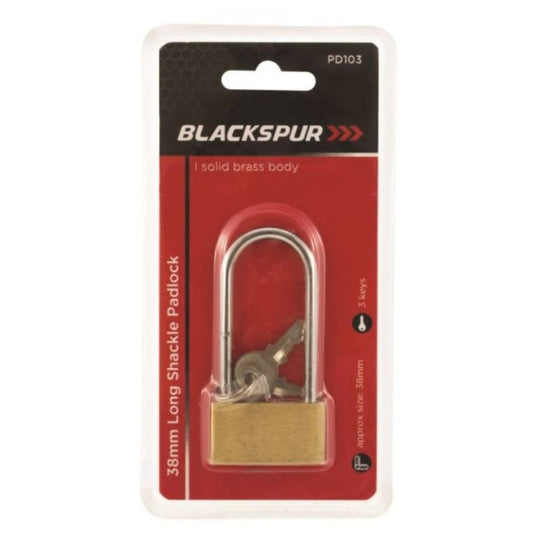 Blackspur Brass Long Shackle Padlock 38mm