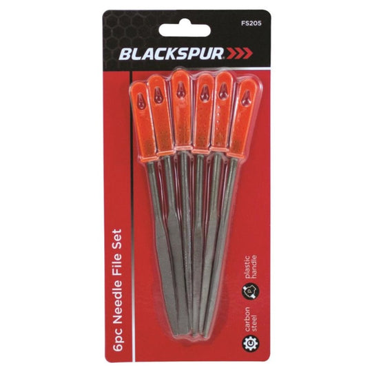 Blackspur Needle File Set With Plastic Handle 6 Pack