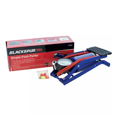 Blackspur Single Foot Pump with Gauge