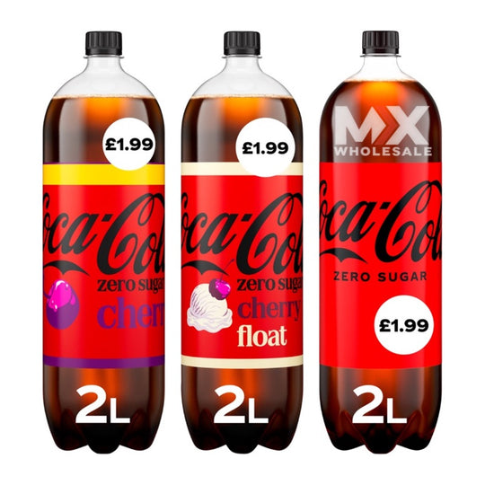Pallet Deal : 468 x Coca-Cola Zero Sugar 2L Bottles Assorted Flavours PMP £1.99 (78x6pk)