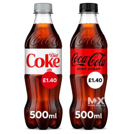 Pallet Deal : 1,728 x Diet Coke & Coca-Cola Zero Sugar 500ml Bottles Assorted Varieties PMP £1.40 (144x12pk)