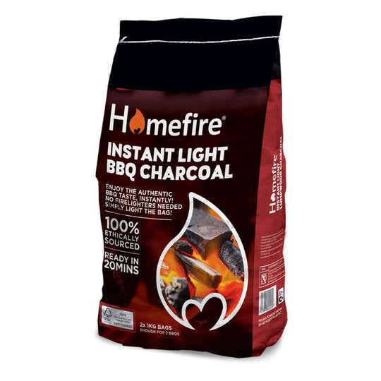 Homefire Instant Light BBQ Charcoal 2 x 1kg Pack