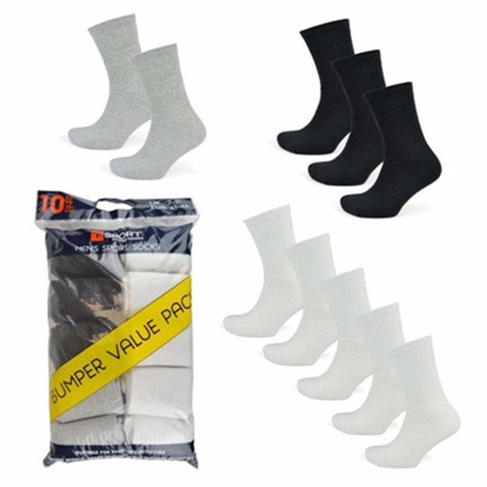 T Sport Men's Sport Socks Assorted Colour 10 Pack