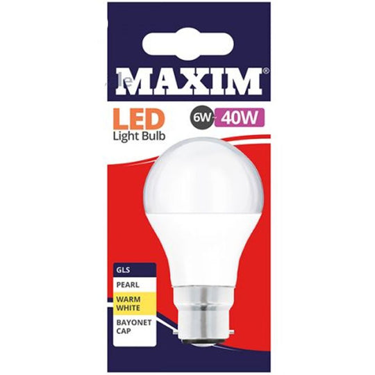 Maxim LED Candle Bulb Warm White SW 6W=40W - Case of 10