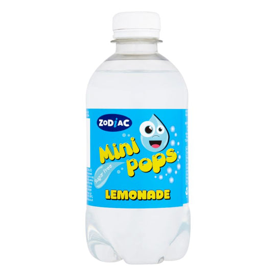 Zodiac Mini Pops Sugar Free Carbonated Bottles Lemonade 330ml - Case of 12