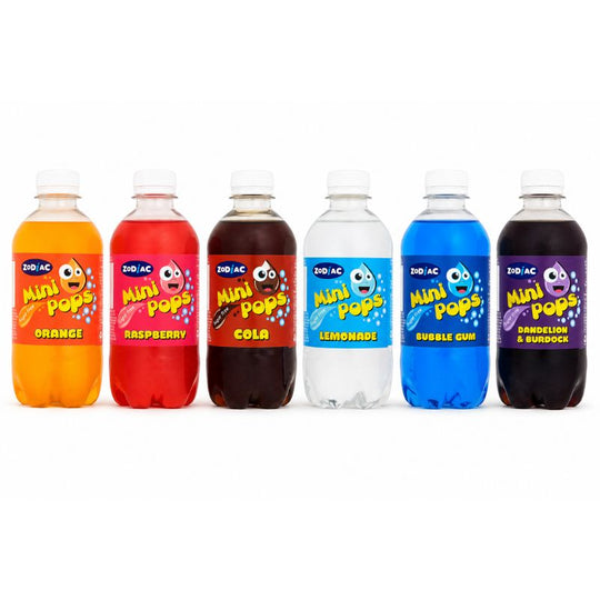 Zodiac Mini Pops Sugar Free Carbonated Bottles Assorted Flavours 330ml (12pk)