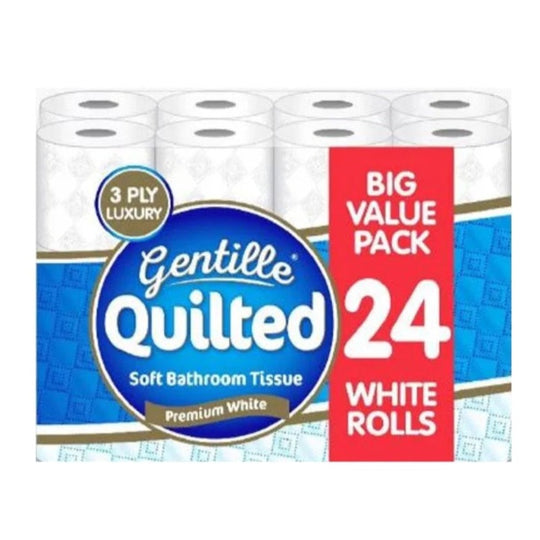 Gentille Quilted Toilet Roll 3ply 24 Pack - Case of 2