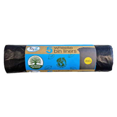Tidyz Extra Strong Black Wheelie Bin Bags 5 Pack Roll