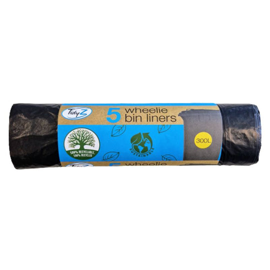 Tidyz Extra Strong Black Wheelie Bin Bags 5 Pack Roll
