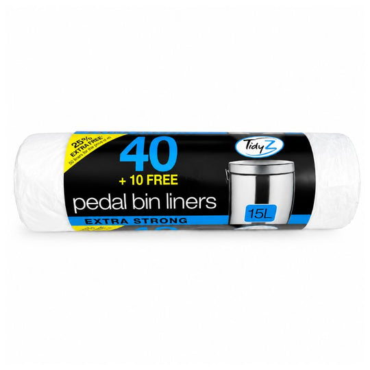 TidyZ White Pedal Bin Liners 15L 50pk