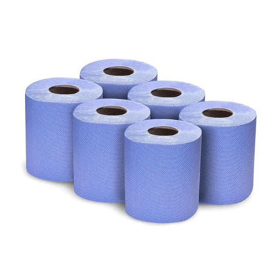 Pallet Deal : 77 x Wipe It Blue Value Centrefeed Paper Tissue 6 Roll Pack