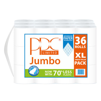 Pallet Deal : 60 x PPC Jumbo White Quality Toilet Paper 36 Roll Value Pack
