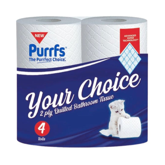 Purrfs The Purrfect Choice Toilet Roll 4 Pack - Case of 10