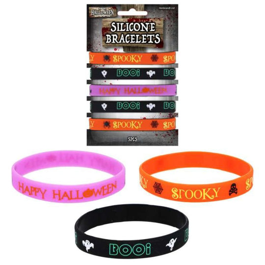 Halloween Silicone Bracelets Assorted Design 5Pack
