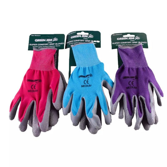 Green Jem Super Comfort Grip Work Gloves Medium