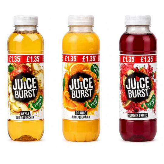 Pallet Deal : 1,872 x Juice Burst Quencher Assorted Flavours Bottles 400ml PM £1.35 (12pk)