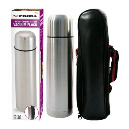 Prima Stainless Steel Vacuum Flask With Carry Case 1 Litre
