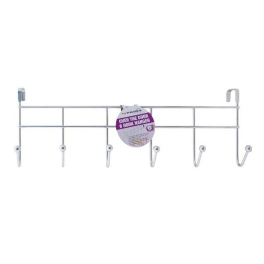 Prima Chrome Over Door Hanger 6 Hooks Prima Chrome Over Door Hanger 6 Hooks