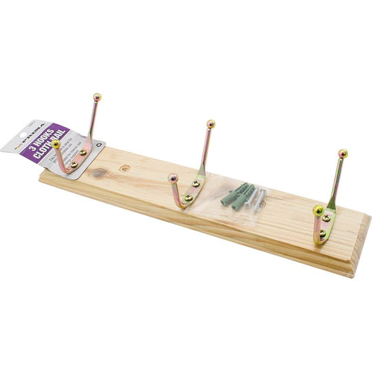 Prima Hat & Coat Rack 3 Hook
