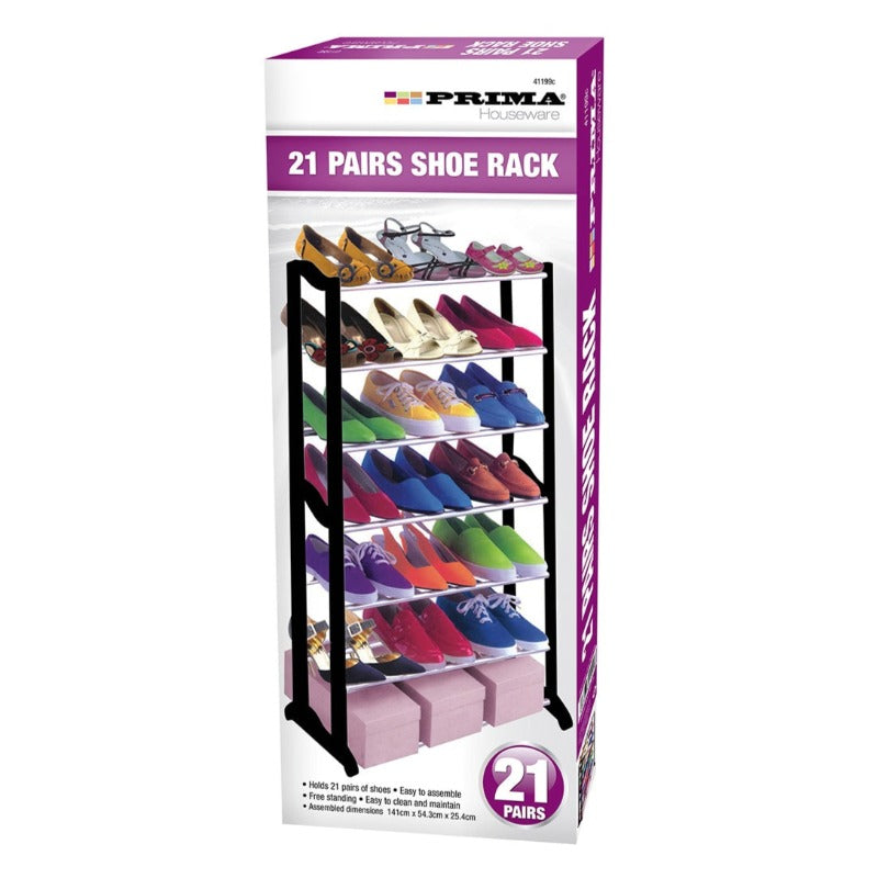 Prima Shoe Rack Black 21 Pairs Wholesale