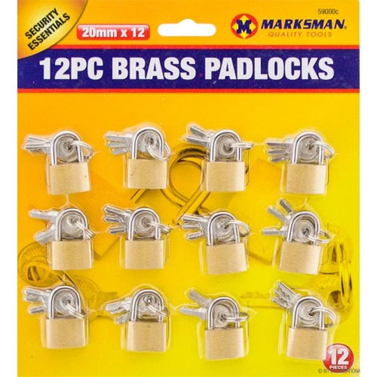 Marksman Brass Padlock 20mm 12 Pack