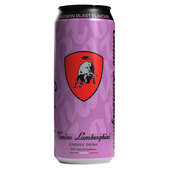 Lamborghini Passion Blast Energy Drink 500ml Cans - Case of 12