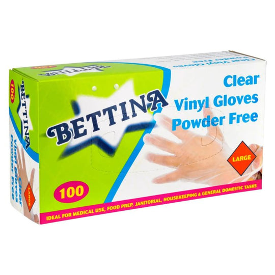 Bettina Vinyl Powder Free Gloves Large 100pk