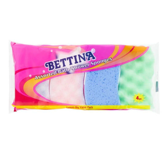 Bettina Multipack Bath & Shower Sponge 4 Pack