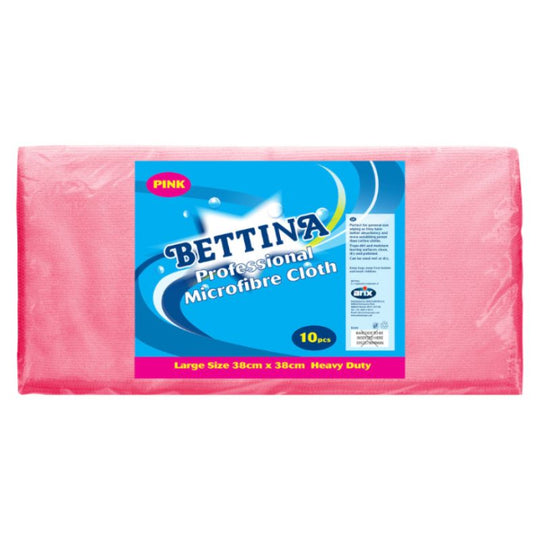 Bettina Professional Microfibre Cloths Pink 10 Pack