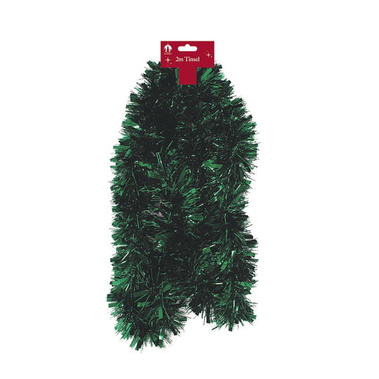 Christmas Chunky Tinsel Dark Green 2m
