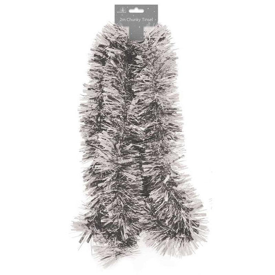Christmas Chunky Tinsel Silver 2m