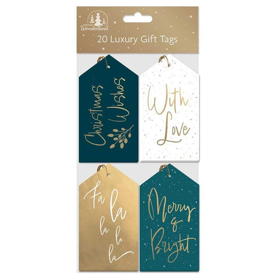 Christmas Luxury Gift Tags Gold 20 Pack