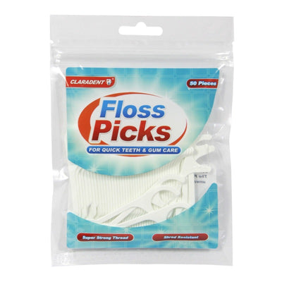 Claradent Dental Floss Pickers 50 Pack - Case of 12