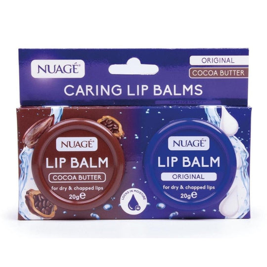 Nuage Original & Cocoa Butter Caring Lip Balms 20g 2 Pack