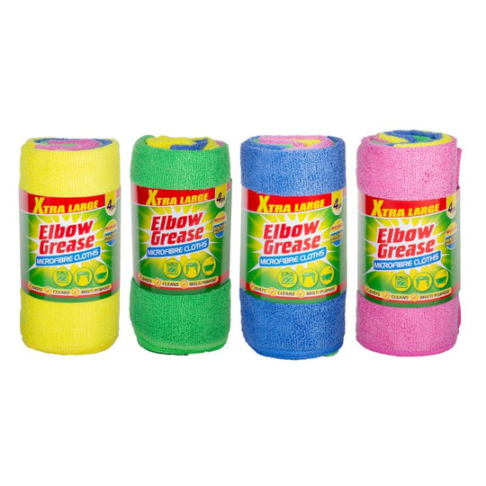 Elbow Grease Extra Large Microfibre Cloths 4 Pack