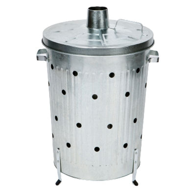 Galvanized Incinerator Wood Waste Burner Bin 75 Lrt