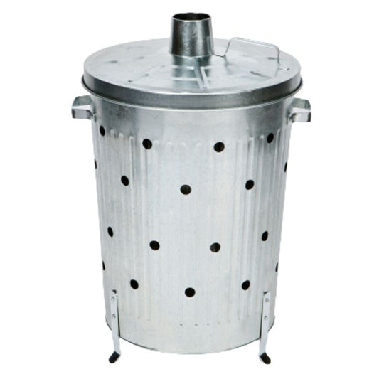 Galvanized Incinerator Wood Waste Burner Bin 75 Lrt