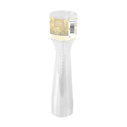 E-lite Style Disposable Plastic Champagne Flutes 6 pack